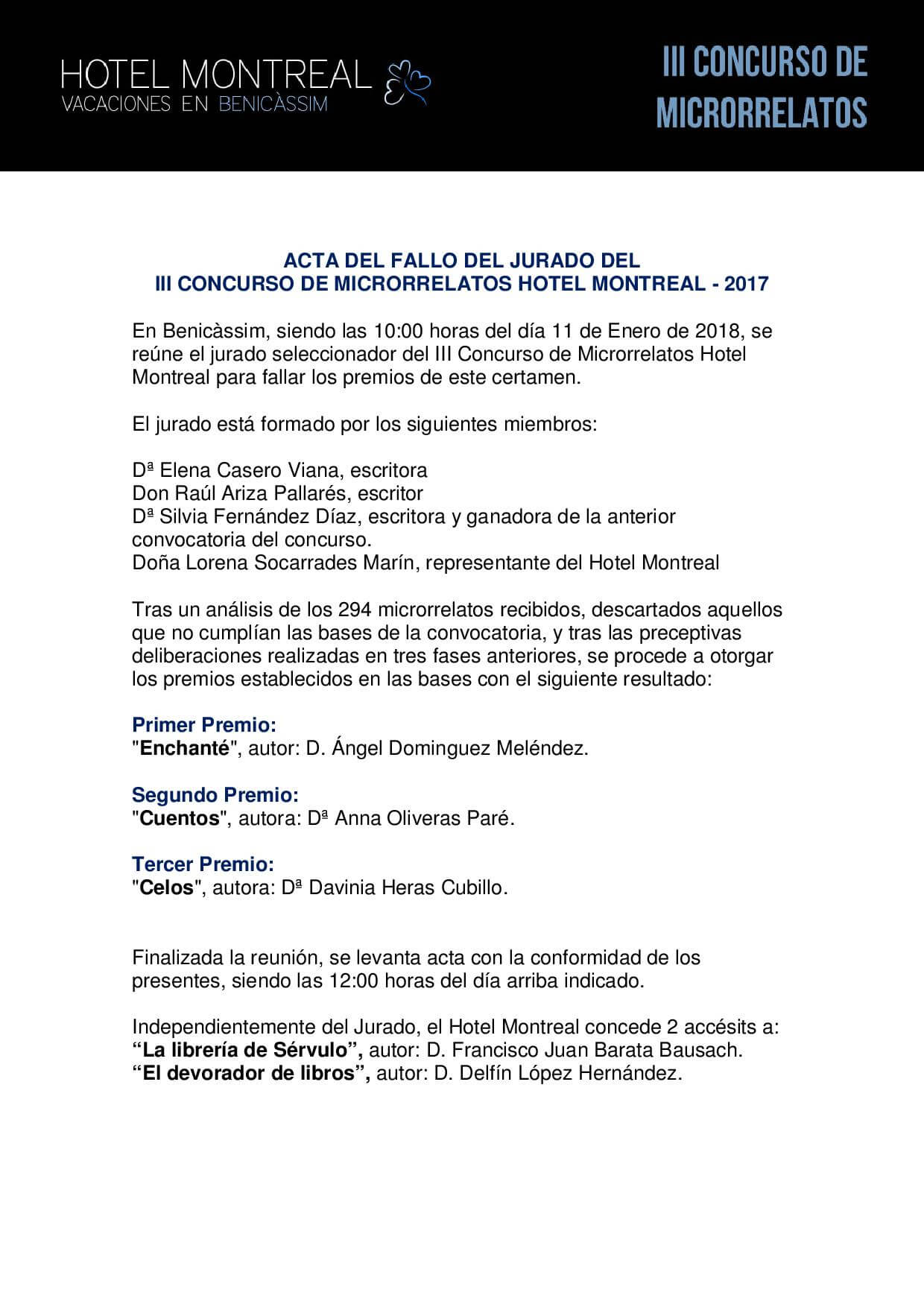 Fallo del Jurado del III Concurso de Microrrelatos