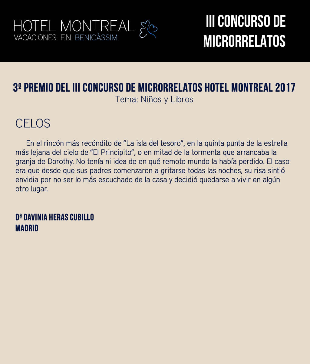 3er Premio del 3er Concurso de Microrrelatos Hotel Montreal